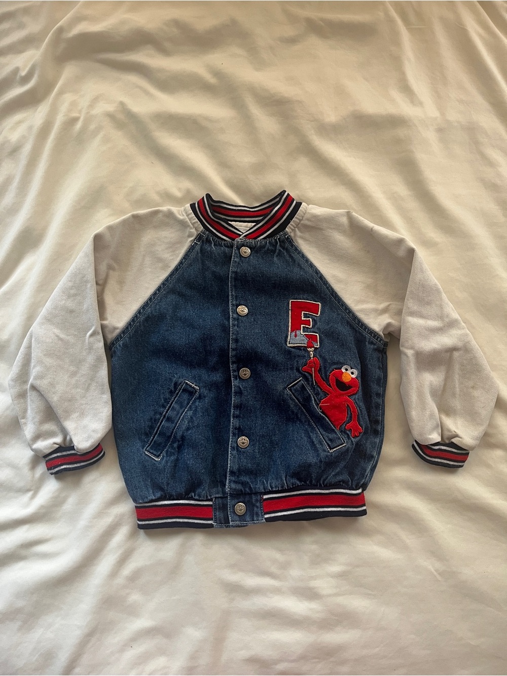Sesame Street Elmo Denim Jacket - Blue, White & Red